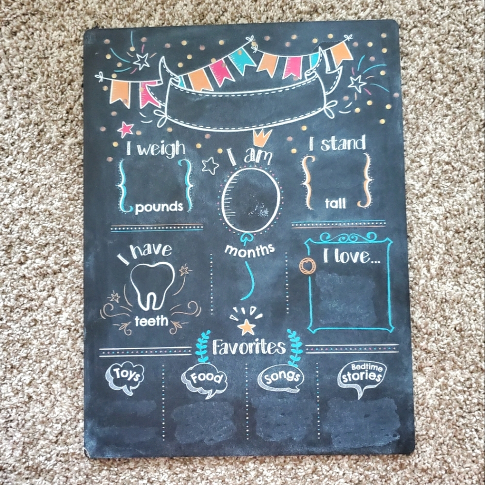 All about baby chalkboard